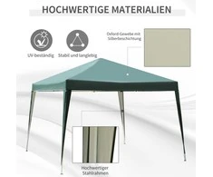 "Outsunny" pavėsinė 2,95x2,95 m pop-up sulankstoma pavėsinė UV apsauga sulankstoma plieninė "Oxford" žalia