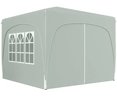 "Outsunny" pavėsinė 3x3 m, vandens nepraleidžianti, stabili, žiemai atspari iššokanti sulankstoma pavėsinė, apsauga nuo UV spindulių 50+, sulankstoma vakarėlių palapinė, sodo palapinė su 4 šoninėmis sienelėmis, sodo pavėsinė kempingui sode, šviesiai pilka