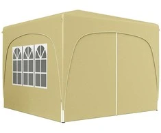 "Outsunny" pavėsinė 3x3 m, vandens nepraleidžianti, stabili, žiemai atspari iššokanti sulankstoma pavėsinė, apsauga nuo UV spindulių 50+, sulankstoma vakarėlių palapinė, sodo palapinė su 4 šoniniais skydais, maišelis, sodo pavėsinė, skirta kempingui sode, smėlis