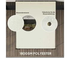"Outsunny" pavėsinė su stogu, vandeniui atsparus paviljono stogelis, laisvai pastatomas sodo paviljonas terasos paviljono stogelis terasos sodo saulės apsaugai, maždaug 2,5x3x2,5 m, kreminės spalvos, baltas
