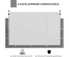 Outsunny paviljono šoninių sienelių rinkinys, 2 vnt., sienelės su langais ir durimis, skirtos 3x3/3x6 m paviljono palapinei, Oksfordo audinys, baltos