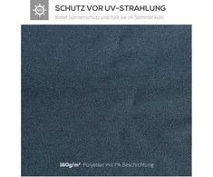 "Outsunny" pavėsinės stogas 3x3 m, pakaitinis pavėsinės stogas, pavėsinės danga, apsauga nuo saulės, poliesteris, tamsiai pilka