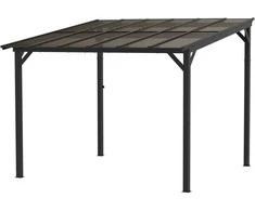 "Outsunny" paviljonas pavėsinė, maždaug 3x3 m, atsparus vandeniui, stabilus, atsparus žiemai, su UV apsauga 50+, sieninis metalinis sodo paviljonas, apsauga nuo saulės sodo terasai, balkonui, tamsiai pilka