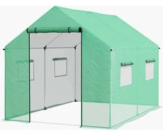 "Outsunny" plėvelinis šiltnamis 2x3x2 m Vėjo nepraleidžiantis šiltnamis su susukamu langu ir apsauga nuo UV spindulių, idealiai tinka pomidorams, plieninė konstrukcija, žalias