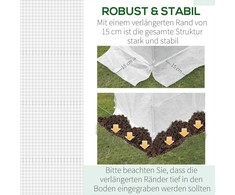 Outsunny polietileno plėvelė 3x2x2m atsarginė plėvelė su 6 langais sodo tuneliui šiltnamiui polietileno plėvelės tunelis balta