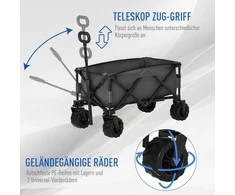 "Outsunny" rankinis vežimėlis Sulankstomas 360° kampu, sodo vežimėlis su teleskopine rankena, iki 20 kg, reguliuojamas rankenos aukštis