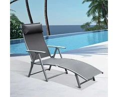 Outsunny Reguliuojamas gultas nuo saulės - pilkas 137 x 63,5 x 100,5 cm