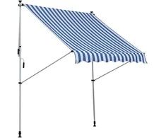 Outsunny Reguliuojamo aukščio markizė 200x150 cm, mėlyna/balta