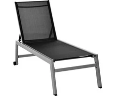 "Outsunny Relax Lounger" saulės gultas su 5 pakopų atlošu aliuminis juodas 169x65x102cm
