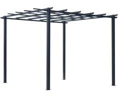 "Outsunny" rožių paviljonas Stabili augalų arka, kaip pagalbinė laipiojimo priemonė, sodo paviljonas, atsparus oro sąlygoms, metalas, juodas, 2,97x2,95x2,3 m