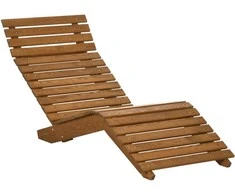 "Outsunny" saulės gulto gultas, sodo gultas, poilsio gultas baseinui, balkonui, iki 120 kg, medžio masyvas, tikmedis, 66x170x77cm