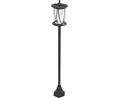 "Outsunny" saulės sodo žibintas 127 cm sodo lempa su šaltai balta LED šviesa, kelio šviesa su šviesos jutikliu, sodo šviesa, IP44 atsparus vandeniui, skirtas lauke, juodas