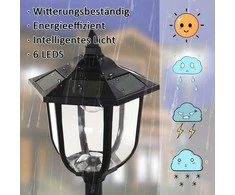 Outsunny Saulės sodo žibintas LED sodo žibintas su 30/60 liumenų, plastikinis, juodas, Ø26,5 x H177 cm