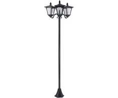 "Outsunny" saulės sodo žibintas su LED 120 liumenų IP44 - juodas 51,5 x 47 x 182,5 cm