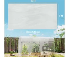 "Outsunny" šiltnamio plėvelė 7x8 m vandeniui atspari sodo plėvelė su apsauga nuo UV spindulių, itin stora plyšimams atspari plastikinė plėvelė, šiltnamio plėvelės tunelio uždengimo tentas, lauko tunelio plėvelė, skaidri