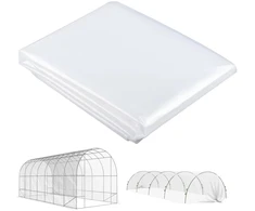 Outsunny šiltnamio plėvelė 7x8 m, vandeniui atspari sodo plėvelė su apsauga nuo UV spindulių, itin stora, plyšimui atspari plastikinė plėvelė, dengiamasis tentas šiltnamiams, tunelinė plėvelė lauko darbams, skaidri