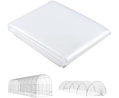 Outsunny šiltnamio plėvelė 8x10 m, vandeniui atspari sodo plėvelė su UV apsauga, ypač stora, plyšimui atspari plastikinė plėvelė, uždengimas šiltnamiui, tunelinei plėvelei, skaidri