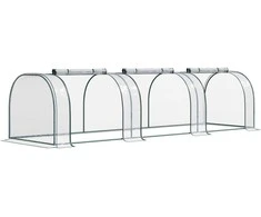 Outsunny Šiltnamis PVC skaidrus žalias 350 x 100 x 80 cm