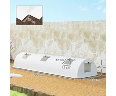 Outsunny šiltnamis su roletiniu langu, arkiniu stogu, žiemai atsparus plėvelinis šiltnamis iš plieno, vandeniui atsparus, balkono šiltnamis pomidorams su UV apsauga 300x80x45cm, skirtas daržovėms, baltas
