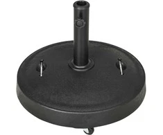 "Outsunny" skėčių stovas 23,5kg Mobilus skėčių laikiklis su ratukais Ø38/48 mm stulpams, sintetinė derva, skirtas sodui ir balkonui, juodas