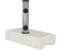 "Outsunny" skėčių stovas 25 kg Pusapvalės formos skėčių stovas su Ø32/38/48 mm strypu, granito pagrindas, pilkas