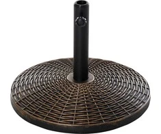 Outsunny Skėčių stovas 25 kg rotango išvaizdos skėčio pagrindas, Ø35/Ø38/Ø48 mm