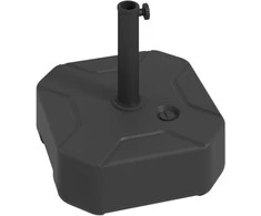 "Outsunny" skėčių stovas iki 25 kg, pripildomas skėčių stovas, kvadratinis skėčių laikiklis, skėčių svoris, skėčių stovas 38/48 mm skersmens vamzdžiui, skirtas balkonui, terasai, sodui, juodas