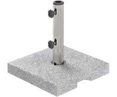 "Outsunny" skėčių stovas iš granito 21 kg skėčių stovas, kvadratinis skėčių laikiklis, skėčių svoris, skėčių stovas 32/38/48 mm skersmens vamzdžiui, skirtas balkonui, terasai, sodui, pilkos spalvos