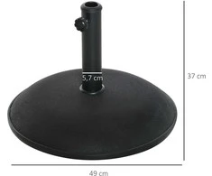 Outsunny Skėčių stovas, pagrindas 25 kg, ∅49 x 37 cm