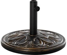 Outsunny Skėčių stovas, skėčių laikiklis pagrindas 13 kg Ø35/Ø38/Ø48mm plastikas + cementas Ø48 x 34 cm