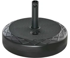 "Outsunny" skėčių stovo pagrindas Ø38/48 mm skėčio stulpui, iki 30 kg vandens/40 kg smėlio, HDPE, juodas, Ø55x38 cm