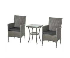 Lauko baldų komplektas Outsunny Sodo baldų komplektas su staliuku, bistro komplektas, 3 dalių balkono baldų komplektas 60x58,5x89,5 cm