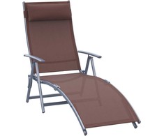 "Outsunny®" Sodo gultas sulankstomas su pagalvėle - Rudos spalvos