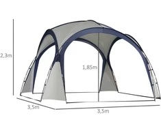 Outsunny Sodo palapinė, apsauga nuo saulės 3,5 x 3,5 x 2,3 m