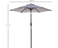 Outsunny Sodo skėtis, paplūdimio skėtis Ø230x216cm