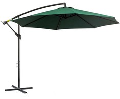Outsunny Sodo skėtis su rankenėle, plieno rėmas ir poliesterio audinys, žalias, Ø2,95x2,45 m