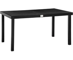 Outsunny Sodo stalas 6 asmenų valgomojo stalas lengvai prižiūrimas aliuminio stalas sodo baldai plastikiniai juodi 140x90x74cm