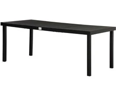 "Outsunny" sodo stalas 8 žmonėms valgomojo stalas aliuminio stalas sodo baldai svetainės baldai lengvai prižiūrimas plastikas juodas 190 x 90 x 74 cm