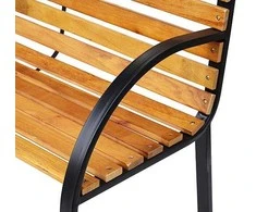 Outsunny sodo suoliukas parko suoliukas 2 vietų plienas+pušies mediena natūralus P122 x G60 x A83 cm
