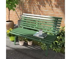 "Outsunny" sodo suoliukas 2 vietų parko suoliukas su atlošu, aliuminis, 123x67x79cm, žalias