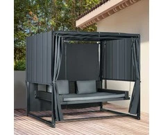 Outsunny Sodo sūpynės su pavėsine, skirtos sodui, 235 x 180 x 210 cm