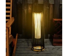 Outsunny Sodo šviestuvas, rotango saulės lempa, automatinis LED, 21,5 x 21,5 x 61 cm