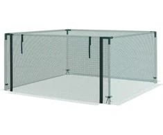 "Outsunny" sodo tinklas nuo vabzdžių užtrauktuko durelėms atsparus vėjui plienas žalias 1,25x1,25 m