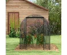 "Outsunny" sodo tinklo augalų apsaugos palapinės durų apsauga nuo vabzdžių plienas juodas 1,2x1,5x1,5 m