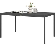Outsunny Sodo valgomojo stalas 6 asmenims - tamsiai pilkas 145 x 90 x 74 cm