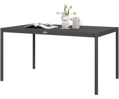Outsunny Sodo valgomojo stalas 6 asmenims - tamsiai pilkas 145 x 90 x 74 cm