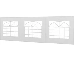 Outsunny Šoninė paviljono sienelė, 6 x 2 m, pakaitinė tentinė sienelė - balta