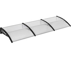"Outsunny" stogelis lauko durims 303 x 96 x 27 cm stogelis su apsauga nuo UV spindulių, apsauga nuo lietaus, apsauga nuo saulės lauke aliuminis juodas