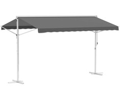 Stovinti markizė, sodo stogelis nuo saulės - Pilka 4x3m
