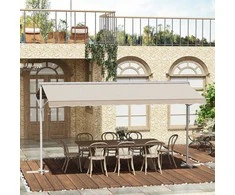 Stovinti markizė, sodo stogelis nuo saulės - Smėlio spalvos 4,5x3,4 m